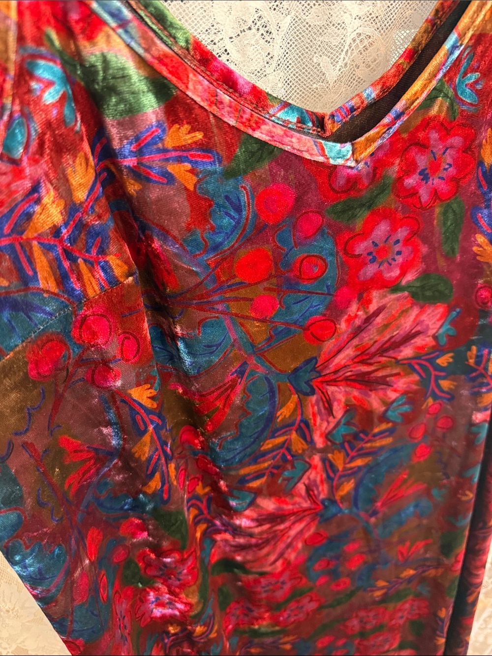 NATURAL LIFE Multicolor Floral Maxi Slip Dress with Pink & Blue Accents - Picture 4 of 5